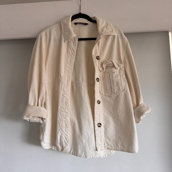 ZARA Off-White Utility Shacket – Size S - Picture 1 of 3